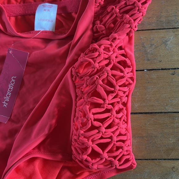 NWT Xhilaration Pink One Piece Swimsuit with Crochet Detail - Picture 3 of 4